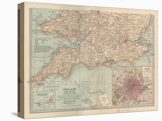 Plate 5. Map of England and Wales-Encyclopaedia Britannica-Stretched Canvas