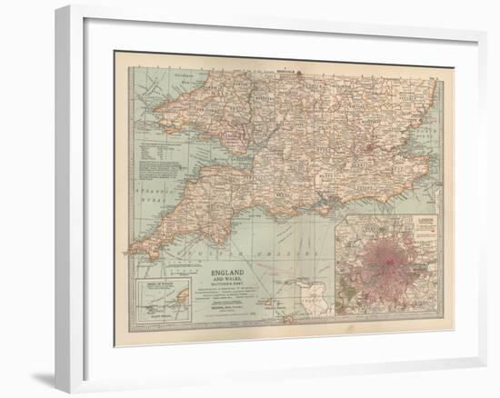 Plate 5. Map of England and Wales-Encyclopaedia Britannica-Framed Art Print