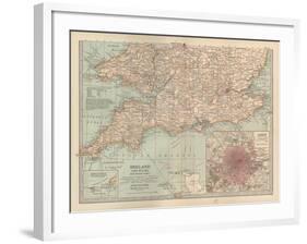 Plate 5. Map of England and Wales-Encyclopaedia Britannica-Framed Art Print