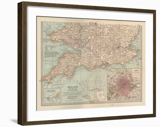 Plate 5. Map of England and Wales-Encyclopaedia Britannica-Framed Art Print