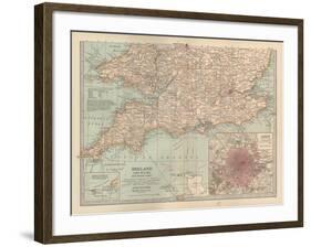 Plate 5. Map of England and Wales-Encyclopaedia Britannica-Framed Art Print