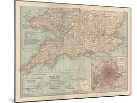 Plate 5. Map of England and Wales-Encyclopaedia Britannica-Mounted Art Print