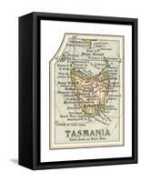 Plate 50. Inset Map of Tasmania. Australia-Encyclopaedia Britannica-Framed Stretched Canvas
