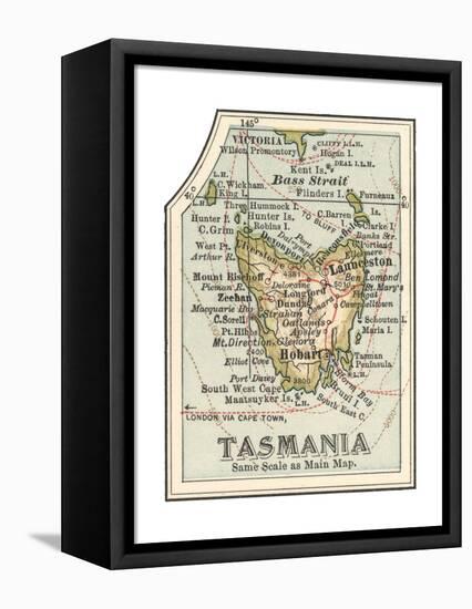 Plate 50. Inset Map of Tasmania. Australia-Encyclopaedia Britannica-Framed Stretched Canvas