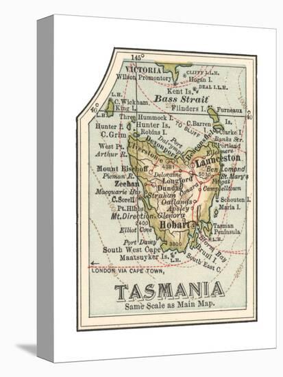 Plate 50. Inset Map of Tasmania. Australia-Encyclopaedia Britannica-Stretched Canvas