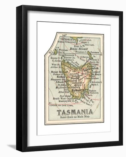 Plate 50. Inset Map of Tasmania. Australia-Encyclopaedia Britannica-Framed Premium Giclee Print
