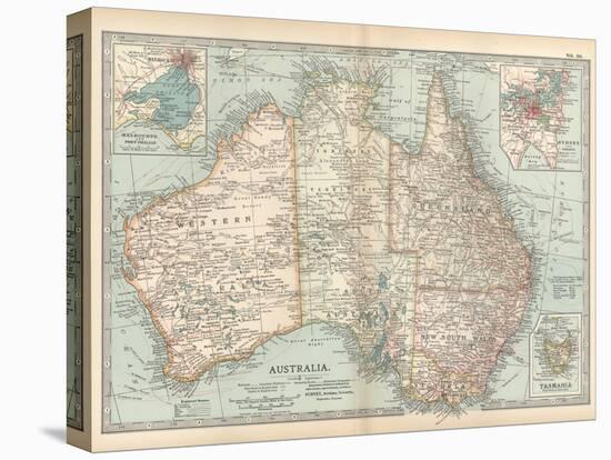 Plate 50. Map of Australia. Insets of Melbourne and Port Phillip-Encyclopaedia Britannica-Stretched Canvas