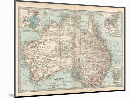 Plate 50. Map of Australia. Insets of Melbourne and Port Phillip-Encyclopaedia Britannica-Mounted Art Print