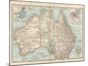 Plate 50. Map of Australia. Insets of Melbourne and Port Phillip-Encyclopaedia Britannica-Mounted Art Print