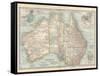 Plate 50. Map of Australia. Insets of Melbourne and Port Phillip-Encyclopaedia Britannica-Framed Stretched Canvas