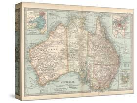 Plate 50. Map of Australia. Insets of Melbourne and Port Phillip-Encyclopaedia Britannica-Stretched Canvas