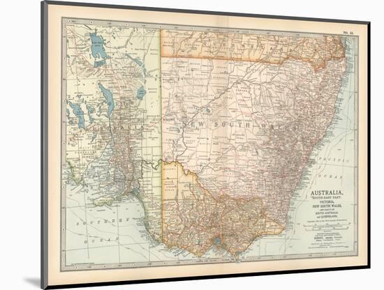 Plate 51. Map of Australia. South-East Part. Victoria-Encyclopaedia Britannica-Mounted Art Print