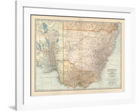 Plate 51. Map of Australia. South-East Part. Victoria-Encyclopaedia Britannica-Framed Art Print