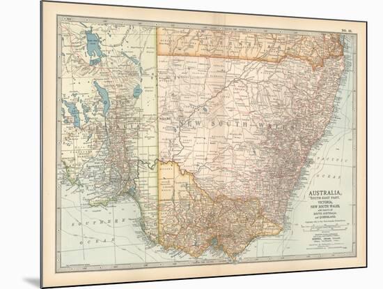 Plate 51. Map of Australia. South-East Part. Victoria-Encyclopaedia Britannica-Mounted Art Print