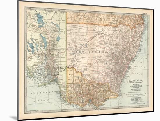 Plate 51. Map of Australia. South-East Part. Victoria-Encyclopaedia Britannica-Mounted Art Print