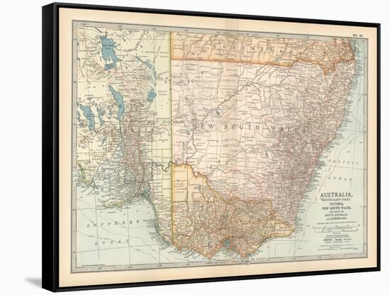 Plate 51. Map of Australia. South-East Part. Victoria-Encyclopaedia Britannica-Framed Stretched Canvas