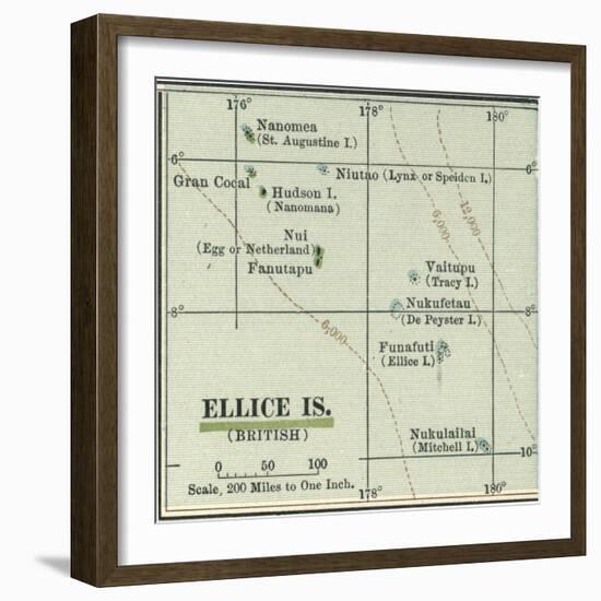 Plate 52. Inset Map of Ellice Islands (British)-Encyclopaedia Britannica-Framed Art Print