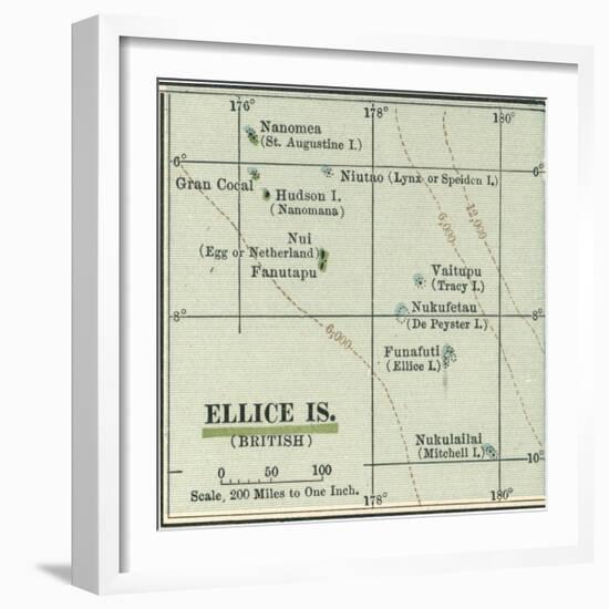 Plate 52. Inset Map of Ellice Islands (British)-Encyclopaedia Britannica-Framed Art Print