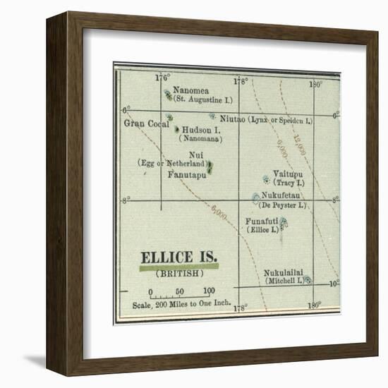 Plate 52. Inset Map of Ellice Islands (British)-Encyclopaedia Britannica-Framed Art Print