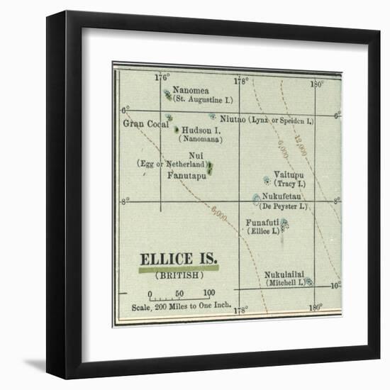 Plate 52. Inset Map of Ellice Islands (British)-Encyclopaedia Britannica-Framed Art Print