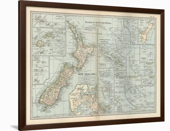 Plate 52. Pacific Ocean Islands Map-Encyclopaedia Britannica-Framed Art Print