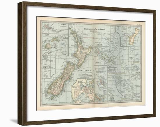 Plate 52. Pacific Ocean Islands Map-Encyclopaedia Britannica-Framed Art Print