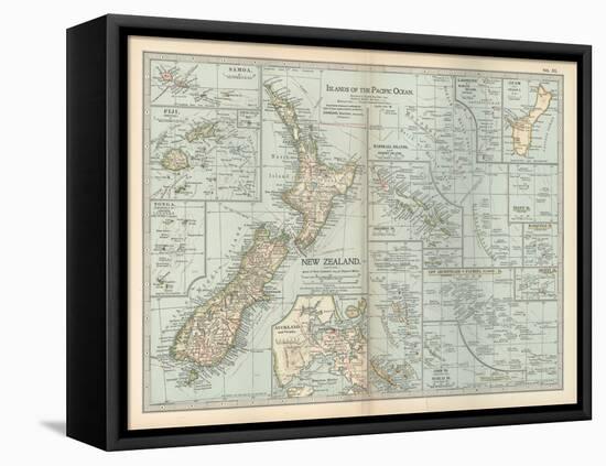 Plate 52. Pacific Ocean Islands Map-Encyclopaedia Britannica-Framed Stretched Canvas