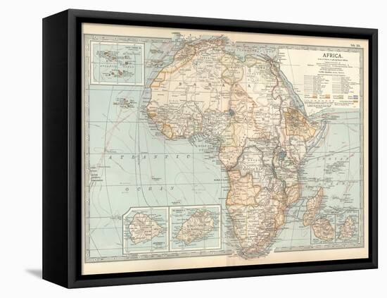 Plate 53. Map of Africa. Insets of Ascension Island-Encyclopaedia Britannica-Framed Stretched Canvas