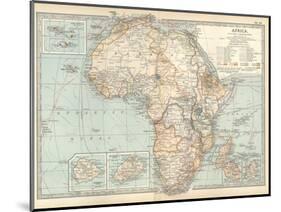 Plate 53. Map of Africa. Insets of Ascension Island-Encyclopaedia Britannica-Mounted Art Print