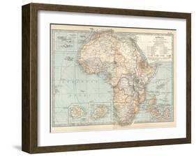 Plate 53. Map of Africa. Insets of Ascension Island-Encyclopaedia Britannica-Framed Art Print