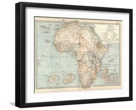 Plate 53. Map of Africa. Insets of Ascension Island-Encyclopaedia Britannica-Framed Art Print