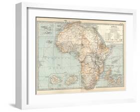 Plate 53. Map of Africa. Insets of Ascension Island-Encyclopaedia Britannica-Framed Art Print