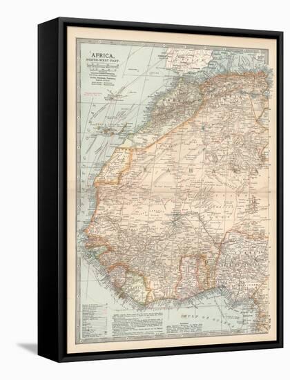 Plate 54. Map of Africa-Encyclopaedia Britannica-Framed Stretched Canvas