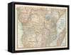 Plate 56. Map of Africa-Encyclopaedia Britannica-Framed Stretched Canvas