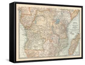 Plate 56. Map of Africa-Encyclopaedia Britannica-Framed Stretched Canvas