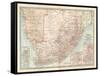 Plate 57. Map of Africa-Encyclopaedia Britannica-Framed Stretched Canvas