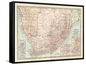 Plate 57. Map of Africa-Encyclopaedia Britannica-Framed Stretched Canvas