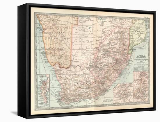 Plate 57. Map of Africa-Encyclopaedia Britannica-Framed Stretched Canvas