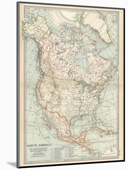 Plate 58. Map of North America. Alaska-Encyclopaedia Britannica-Mounted Art Print