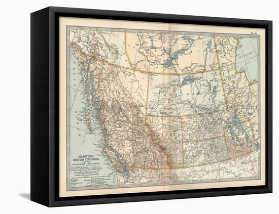 Plate 60. Map of Canada-Encyclopaedia Britannica-Framed Stretched Canvas