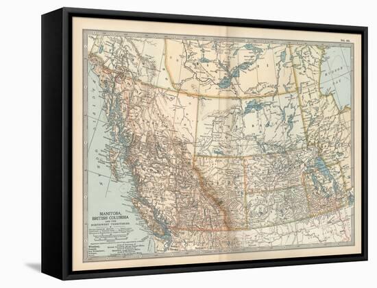 Plate 60. Map of Canada-Encyclopaedia Britannica-Framed Stretched Canvas