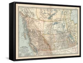 Plate 60. Map of Canada-Encyclopaedia Britannica-Framed Stretched Canvas