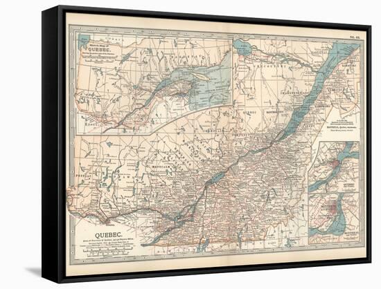 Plate 62. Map of Quebec-Encyclopaedia Britannica-Framed Stretched Canvas