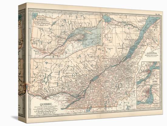 Plate 62. Map of Quebec-Encyclopaedia Britannica-Stretched Canvas