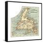 Plate 63. Inset Map of Newfoundland. Canada-Encyclopaedia Britannica-Framed Stretched Canvas