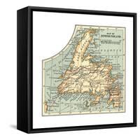 Plate 63. Inset Map of Newfoundland. Canada-Encyclopaedia Britannica-Framed Stretched Canvas