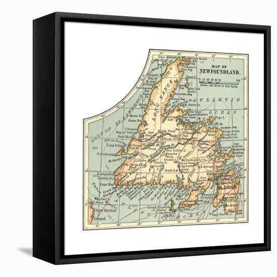 Plate 63. Inset Map of Newfoundland. Canada-Encyclopaedia Britannica-Framed Stretched Canvas