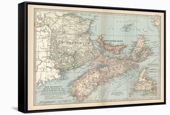 Plate 63. Map of Canada-Encyclopaedia Britannica-Framed Stretched Canvas