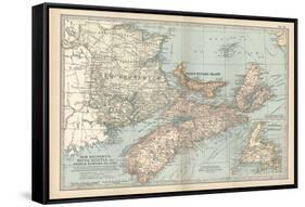 Plate 63. Map of Canada-Encyclopaedia Britannica-Framed Stretched Canvas