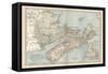 Plate 63. Map of Canada-Encyclopaedia Britannica-Framed Stretched Canvas